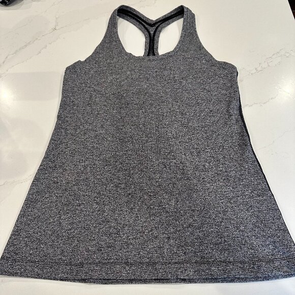 Lululemon CRB II Cool Racerback II Tank Top Heathered Black/Gray Size 8 - Picture 11 of 11